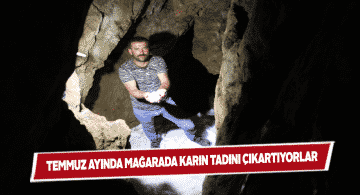 Zara ilçesindeki mağarada kar ziyafeti