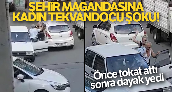 Bir trafik yol kavgasında tokatlandı ve sonra dövüldü