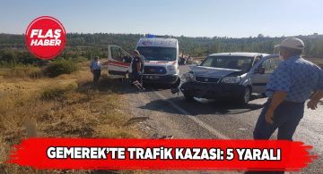 Gemerek ilçesinde iki araç çarpıştı: 5 yaralı