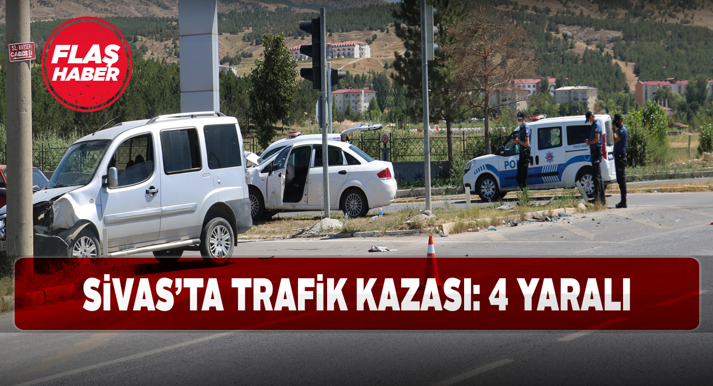 Sivas-Kayseri karayolunda iki otomobil çarpıştı