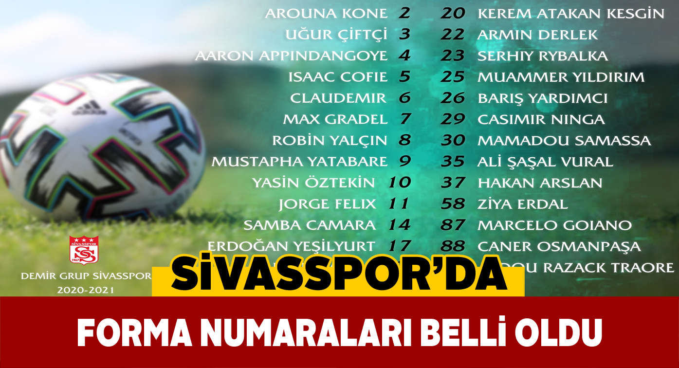 Sivasspor’un yeni sezon kadro numaraları açıklandı
