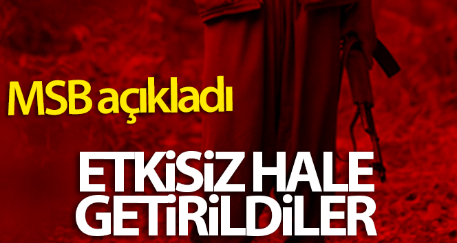 MSB: ‘Pençe-Kaplan Operasyonunda 3 PKK’lı terörist etkisiz hale getirildi’