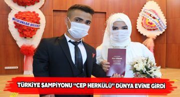 Şampiyon sporcunun nikahına protokol katıldı