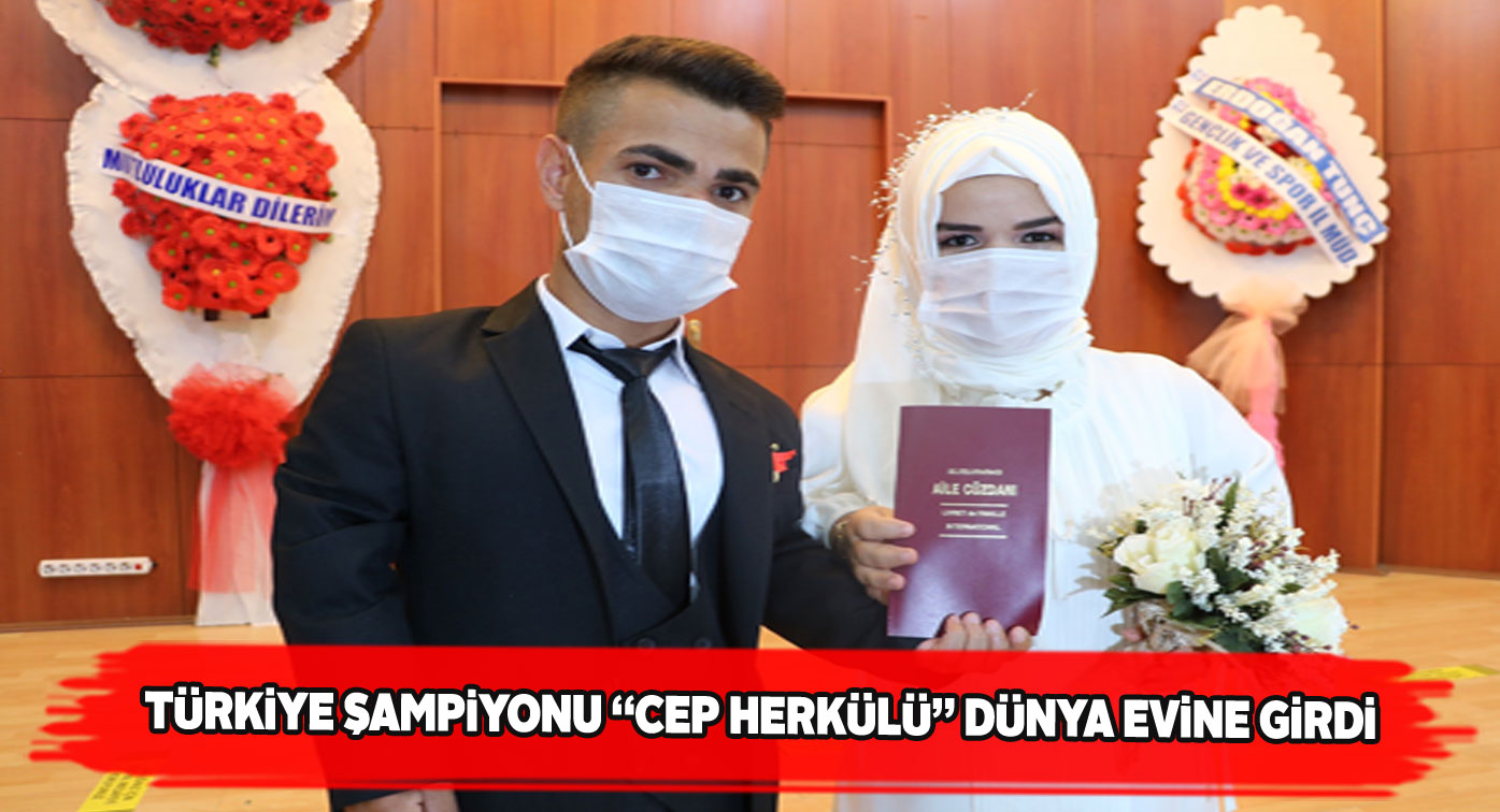 Şampiyon sporcunun nikahına protokol katıldı