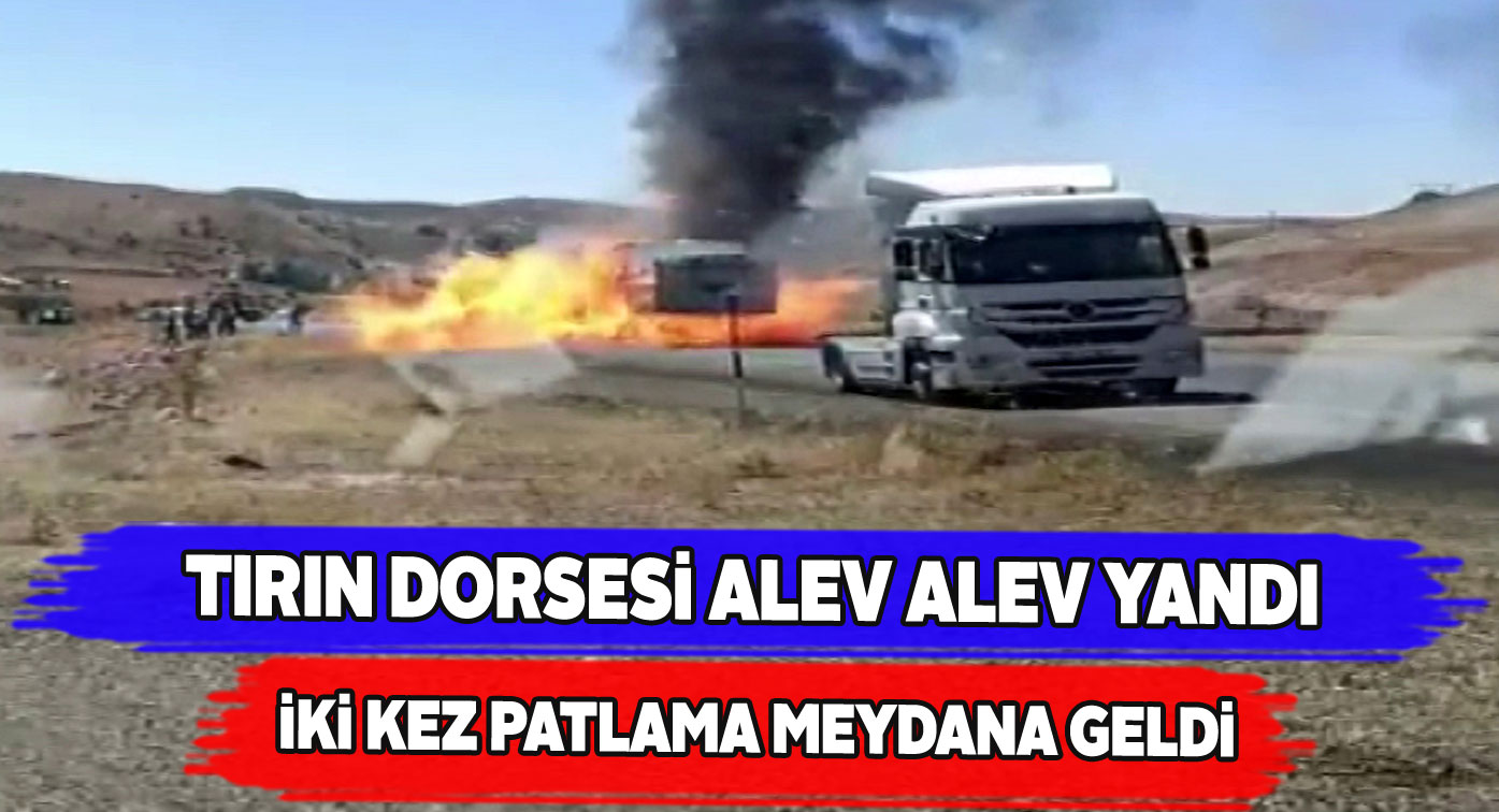 Zara ilçesinde bir tırda yangın çıktı