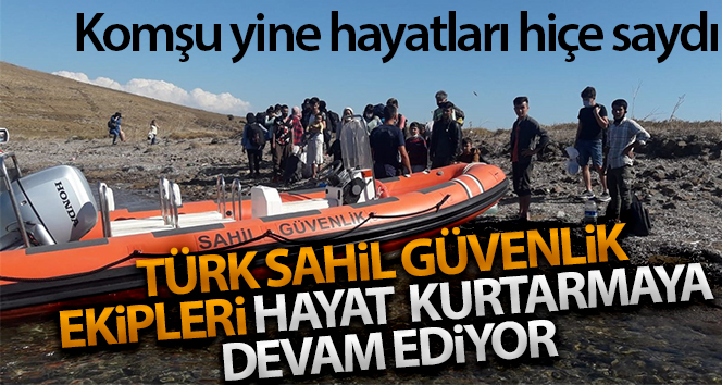 Türkiye karasularına geri itilen 25 düzensiz göçmen kurtarıldı