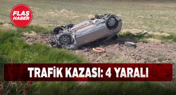 Gürün’de yoldan çıkan araç takla attı