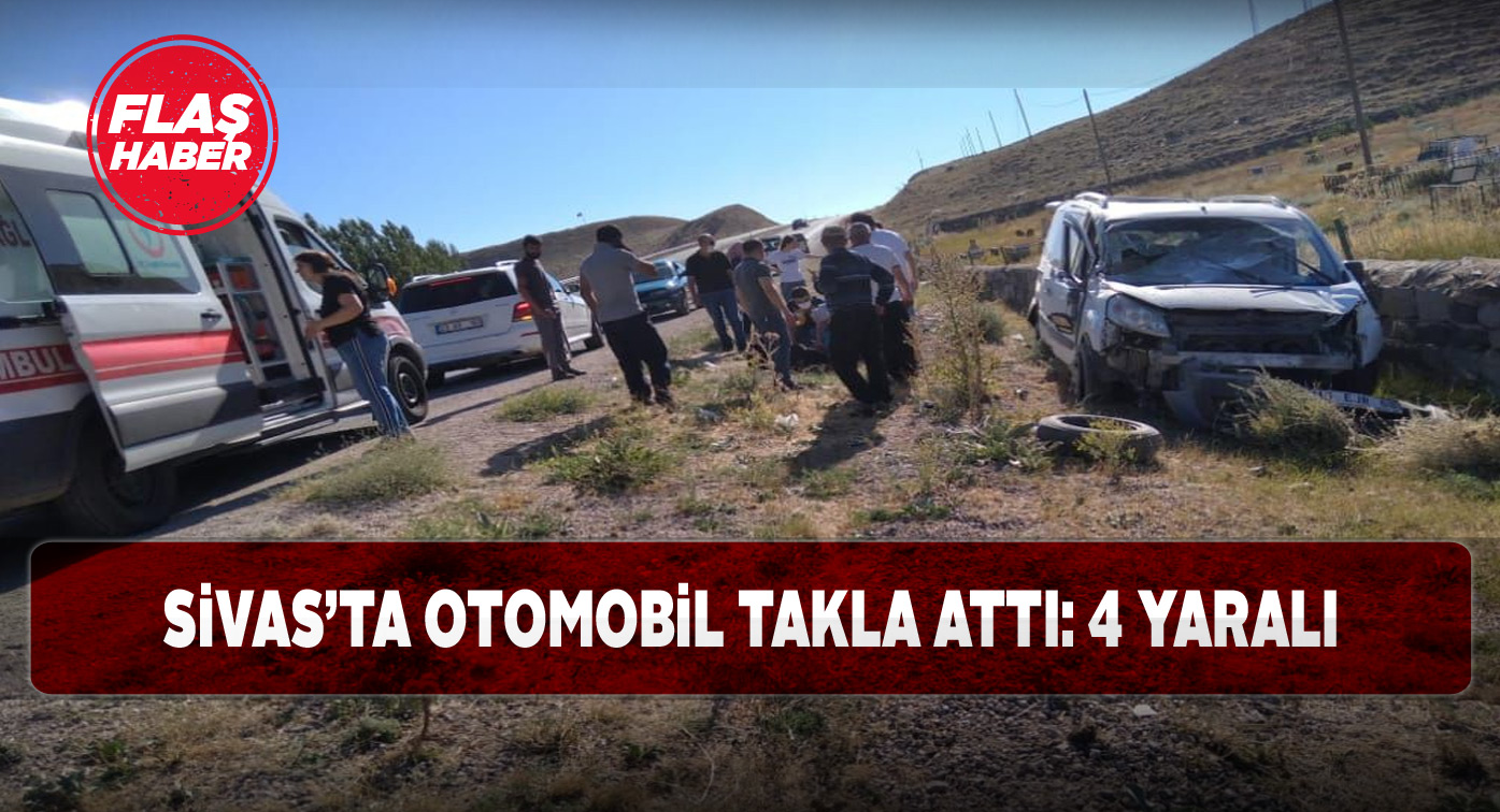 Gürün’de yoldan çıkan araçtaki 4 kişi yaralandı