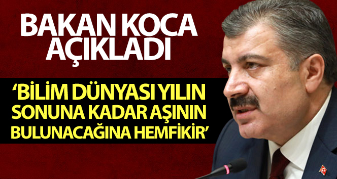 Bakan Koca: ‘Bilim dünyası, aşının yıl sonuna kadar bulunacağını kabul ediyor’