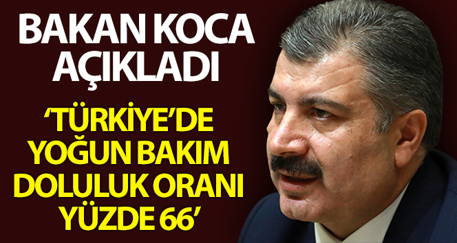 Bakan Koca ‘Türkiye’de yoğun bakım doluluk oranı yüzde 66’