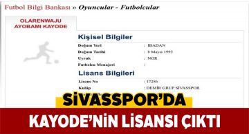 Sivasspor’un son transferinin lisans işlemi tamamlandı