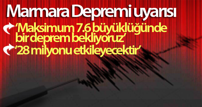 ‘Marmara Depreminde Büyüklük 7,6 Olabilir’