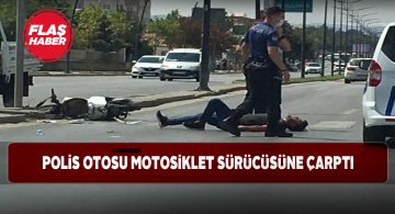 Millet bahçesi önünde polis aracı kaza yaptı!