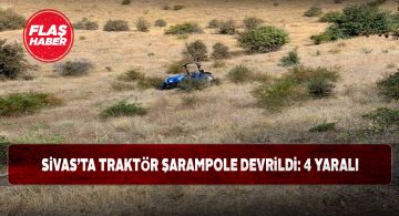 Koyulhisar’da traktör kaza yaptı