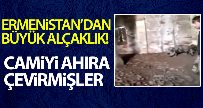 Ermeni askerlerinin Zangilan’da camiyi ahıra çevirdiği ortaya çıktı