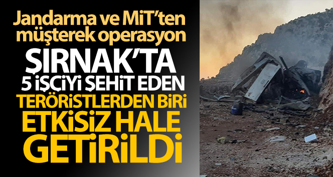 Jandarma ve MİT’in ortak operasyonuyla PKK’lı terörist etkisiz hale getirildi