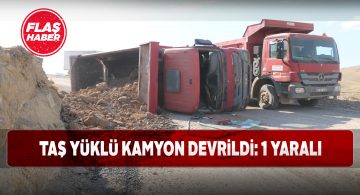 Esenyurt mahallesinde devrilen kamyonun sürücüsü yaralandı
