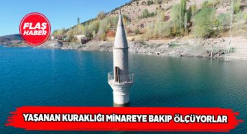 Cami minaresinin seviyesi kuraklık artışını kanıtlıyor