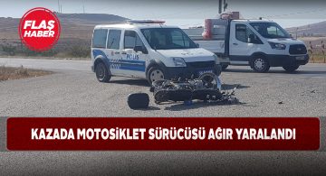 Gemerek ilçesinde motorla minibüs çarpıştı