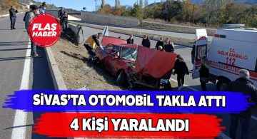Sivas’taki trafik kazasında 4 kişi yaralandı