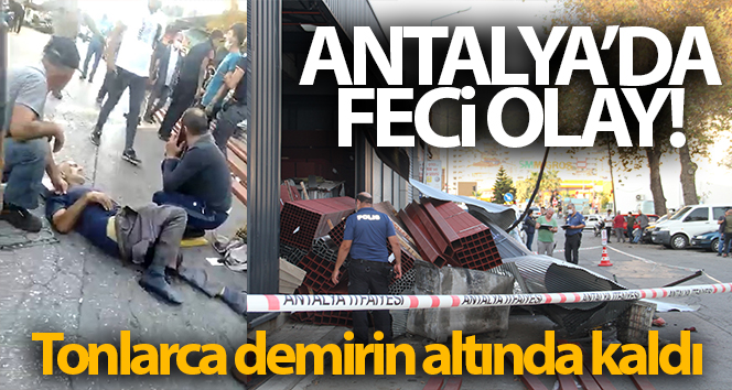 Yolda giderken tonlarca demirin altında sıkışmış
