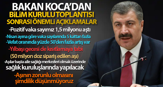 Bakan Koca: ‘Olumlu vaka sayımız 1,5 milyonu aştı’