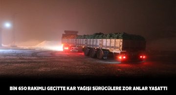 Çamlıbel geçidinde kar yağışı trafiği felç etti