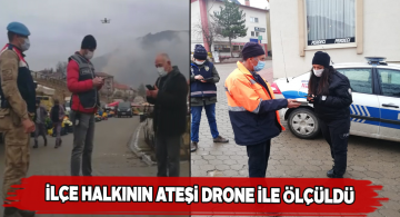 Divriği ilçesinde drone ile ateş ölçme uygulaması