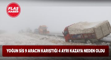 Yağdonduran geçidinde yoğun sis trafik kazaları meydana getirdi