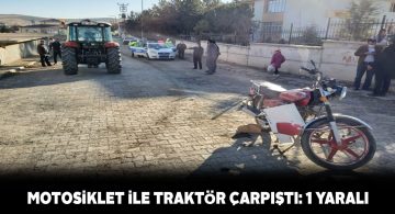 Gemerek’te traktör ile motosikletin çarpışması sonucu 1 yaralı