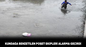 Kızılırmak’ta sürüklenen poşetin içerisinden yün yastık çıktı