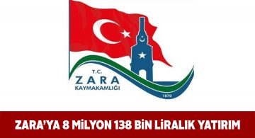 Zara ilçesine 2020 yılında 8 milyon yatırım