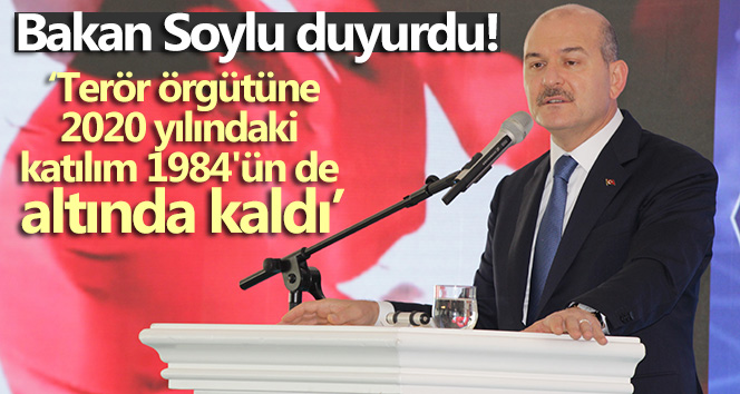 Bakan Soylu açıkladı: 2020’de terör örgütüne katılım 1984’ün altında kaldı