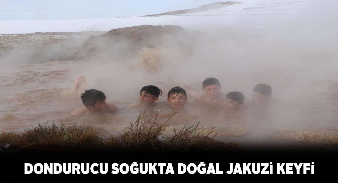 Yıldızeli ilçesinde eksi 10 derecede doğal jakuziye giriyorlar