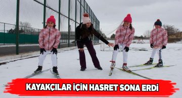 Genç kayakçılar yağan kar ile birlikte antrenmanlara başladı