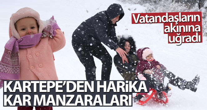 Kartepe karla şenlenince vatandaşların akınına uğradı
