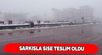 Şarkışla’da kar yağışı beraberinde sis de getirdi