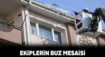 Sivas itfaiyesinden buz sarkıtlarını temizleme faaliyeti