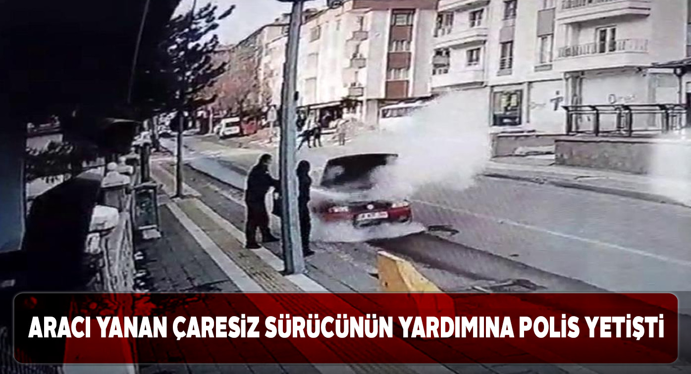 Sivas’ta seyir halindeki otomobilde yangın çıktı