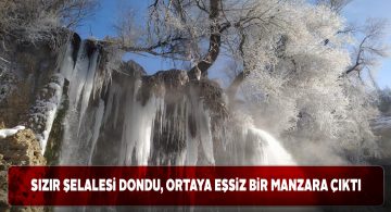 Sızır şelalesinin donmuş hali görenleri büyülüyor