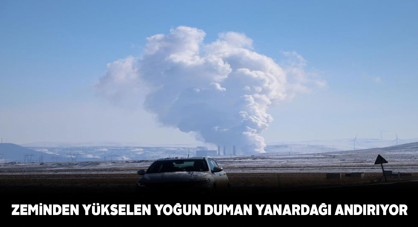 Termik santralden yükselen su buharı yanardağ görüntüsü veriyor