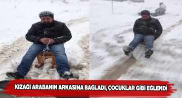 Sivaslı vatandaş yağan kar ile birlikte stres attı