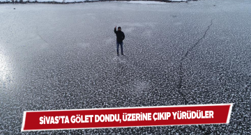 Yıldız göleti’nin donmuş hali havadan görüntülendi