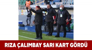 Rıza Hoca Çaykur Rize maçında sarı kart gördü