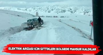 Kardan dolayı yolda mahsur kalan ÇEDAŞ ekipleri kurtarıldı