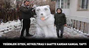 Kardan yapılan Sivas kangalı ve aslan görünümleriyle dikkat çekiyor