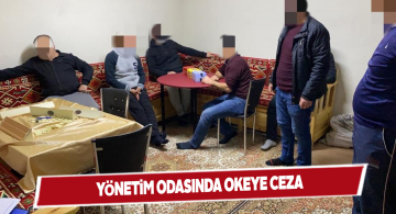 Koronaya inat apartmanın yönetim odasında okey oynadılar