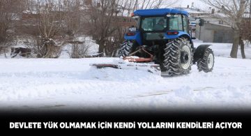 Porsuk köyü sakinleri kapalı yolları traktörler ile açmaya çalışıyor