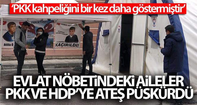 Şehit cenaze törenine katılan evlat nöbetindeki aileler PKK ve HDP’ye ateş püskürdü