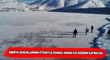 Tamamen donan Yıldız Göleti kırağı ile birlikte görünmez oldu